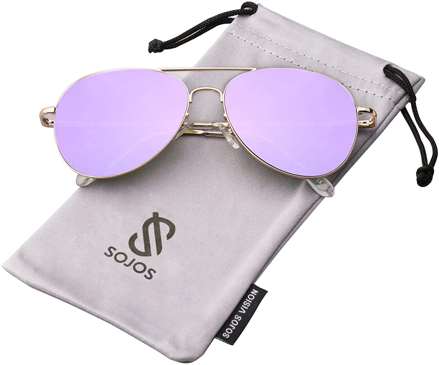thumbnail 12 - SOJOS Classic Aviator Mirrored Flat Lens Sunglasses Metal Frame with Spring Hing