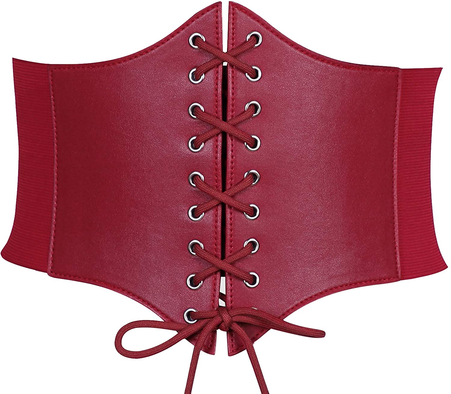 HOEREV Women Girls Elastic Wide Band Elastic Tied Waspie Corset Waist Belt Bustiers Corsets Size XS-XXXL 
