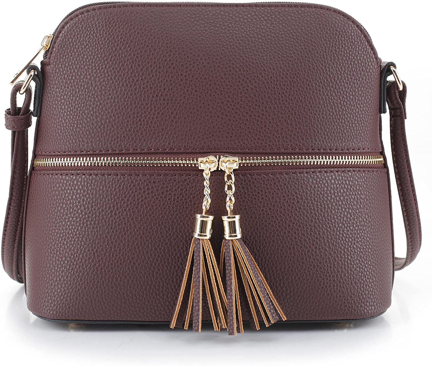 SG SUGU Lunar Lightweight Medium Dome Crossbody Bag Shoulder Bag with  Tassel, Zipper Pocket