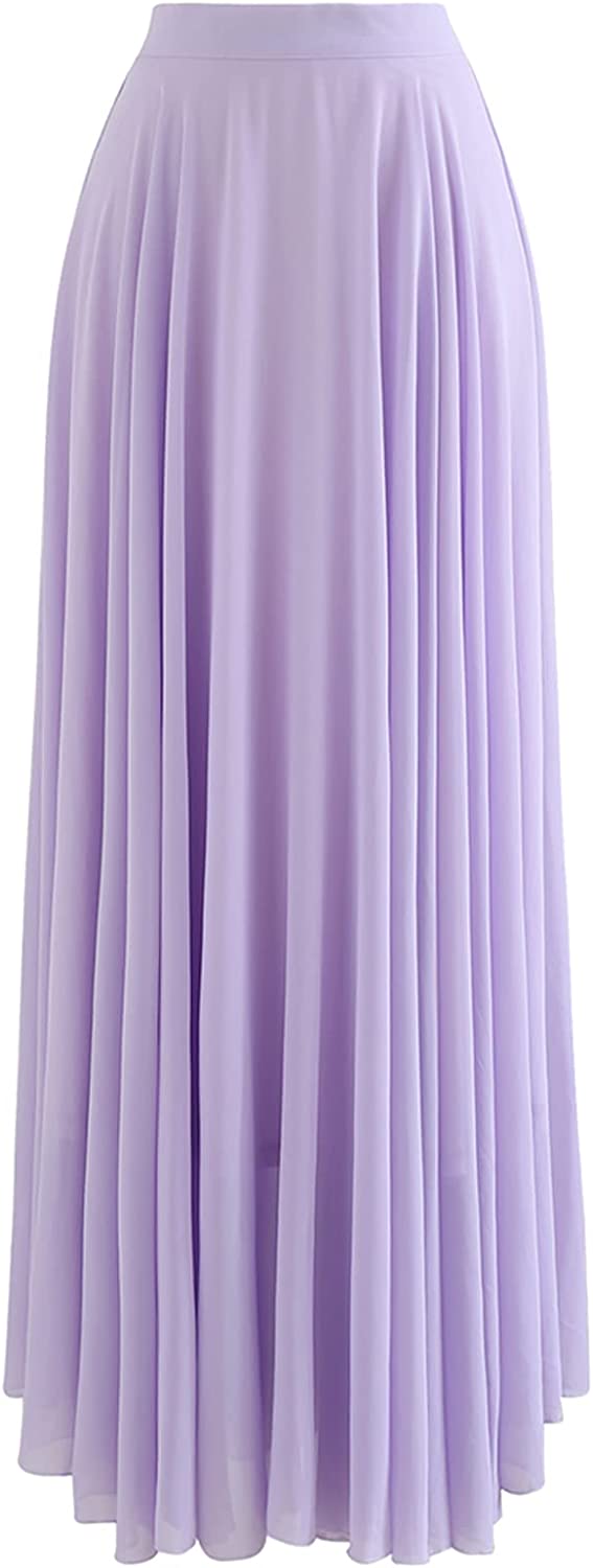 Chicwish Women's Timeless Favorite Yellow Chiffon Maxi Prom Party Skirt :  : Clothing, Shoes & Accessories
