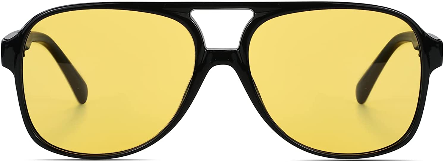 Vintage Retro 70s Sunglasses for Women Men Classic Large Squared Aviator  Frame U