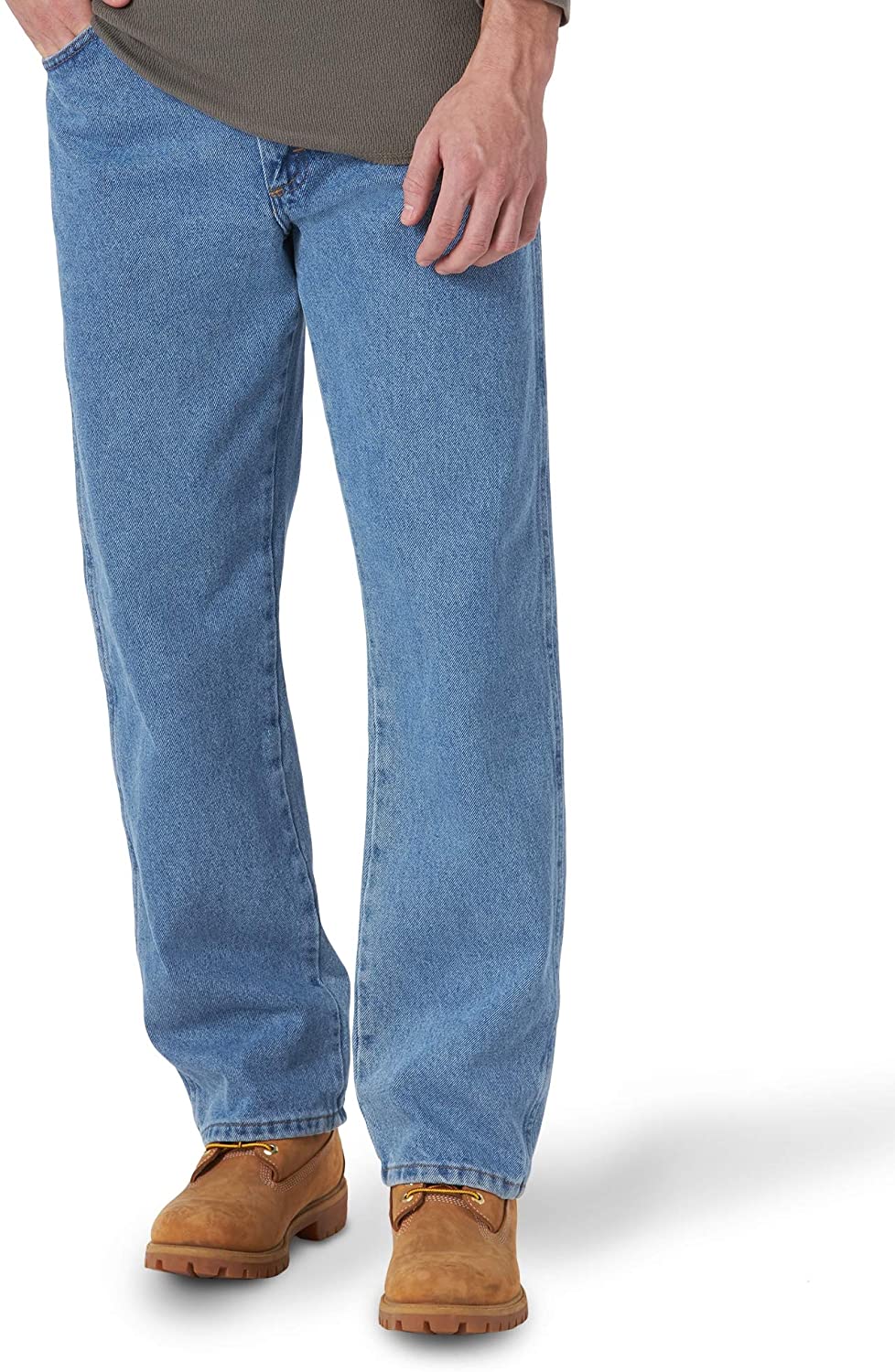 Rustler By Wrangler Men's Big & Tall Regular Fit Straight Leg Blue Denim Jeans