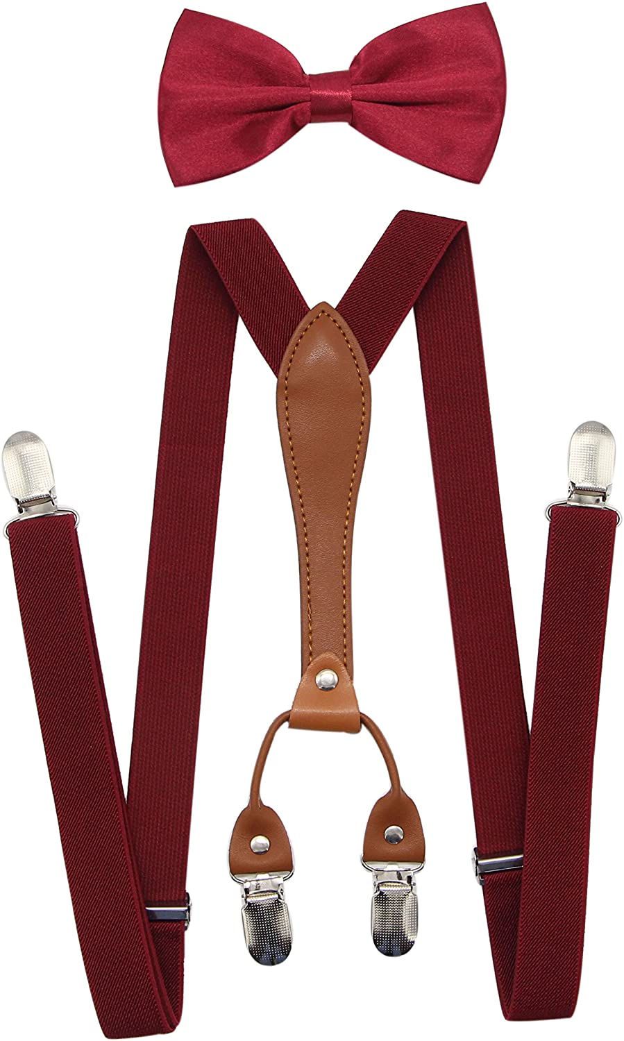 JAIFEI Men's X Back Suspenders & Bowtie Set  