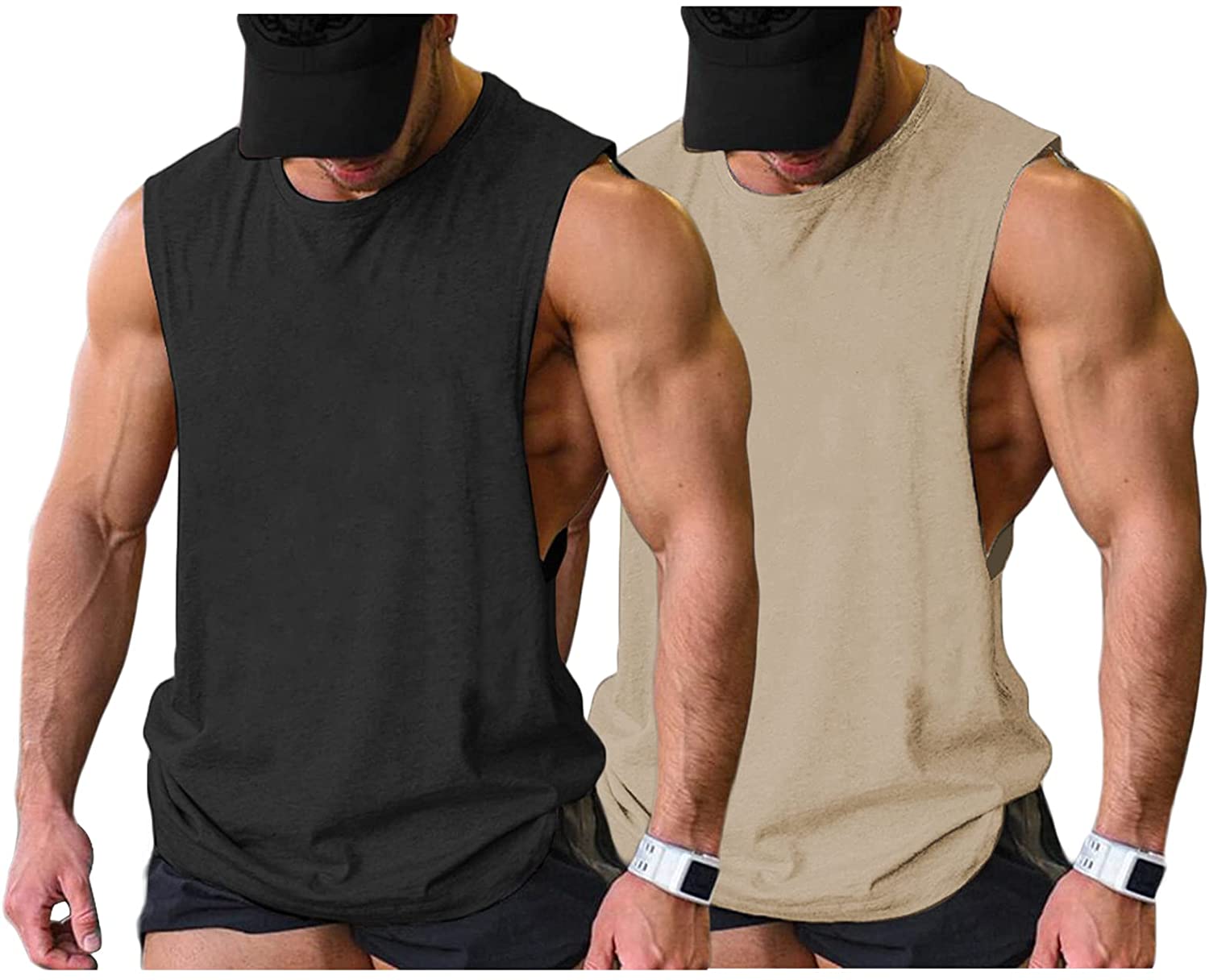 COOFANDY Men Workout Tank Top 2 Pack Gym Bodybuilding