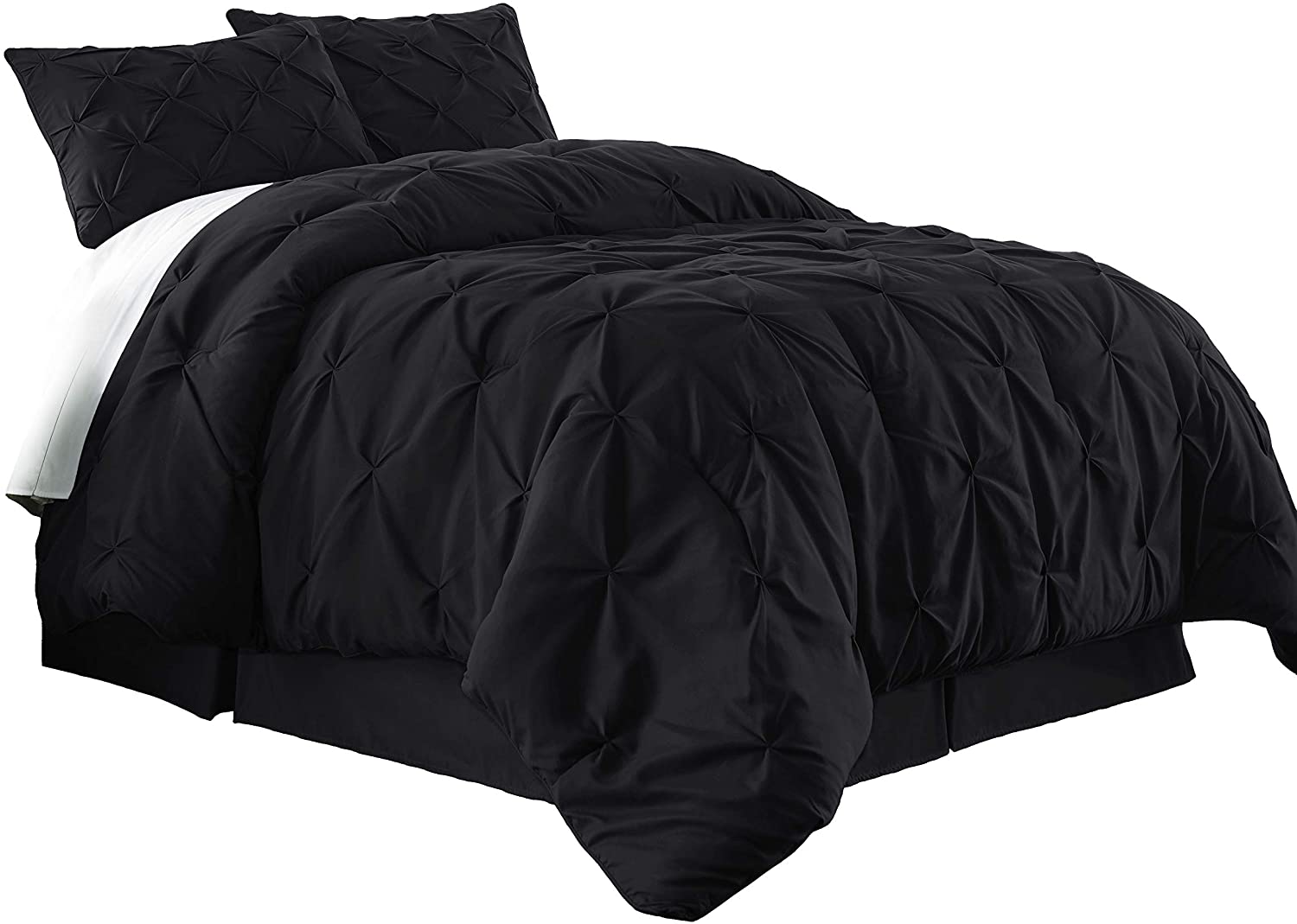 Chezmoi Collection Sydney Pinched Pleat Pintuck Bedding Comforter Set All Sizes 