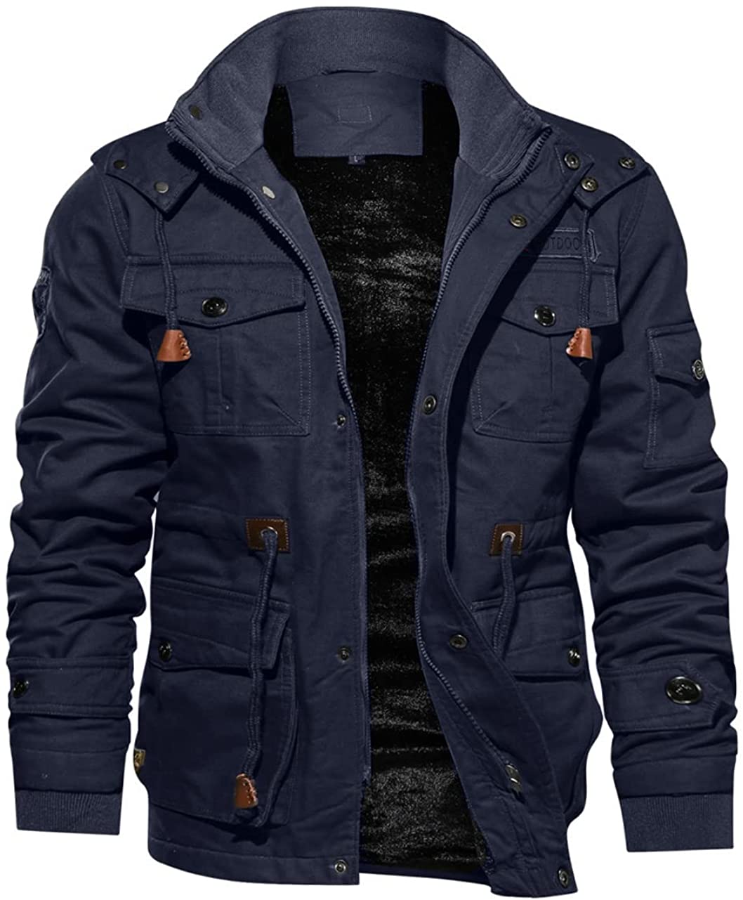 TACVASEN Military Thicken Fleece Jacket Mens Winter Casual Hooded Jacket  Coat Pilot Cargo Cotton Jackets Windbreaker Parka Man 211217 From Lu003,  $59.69