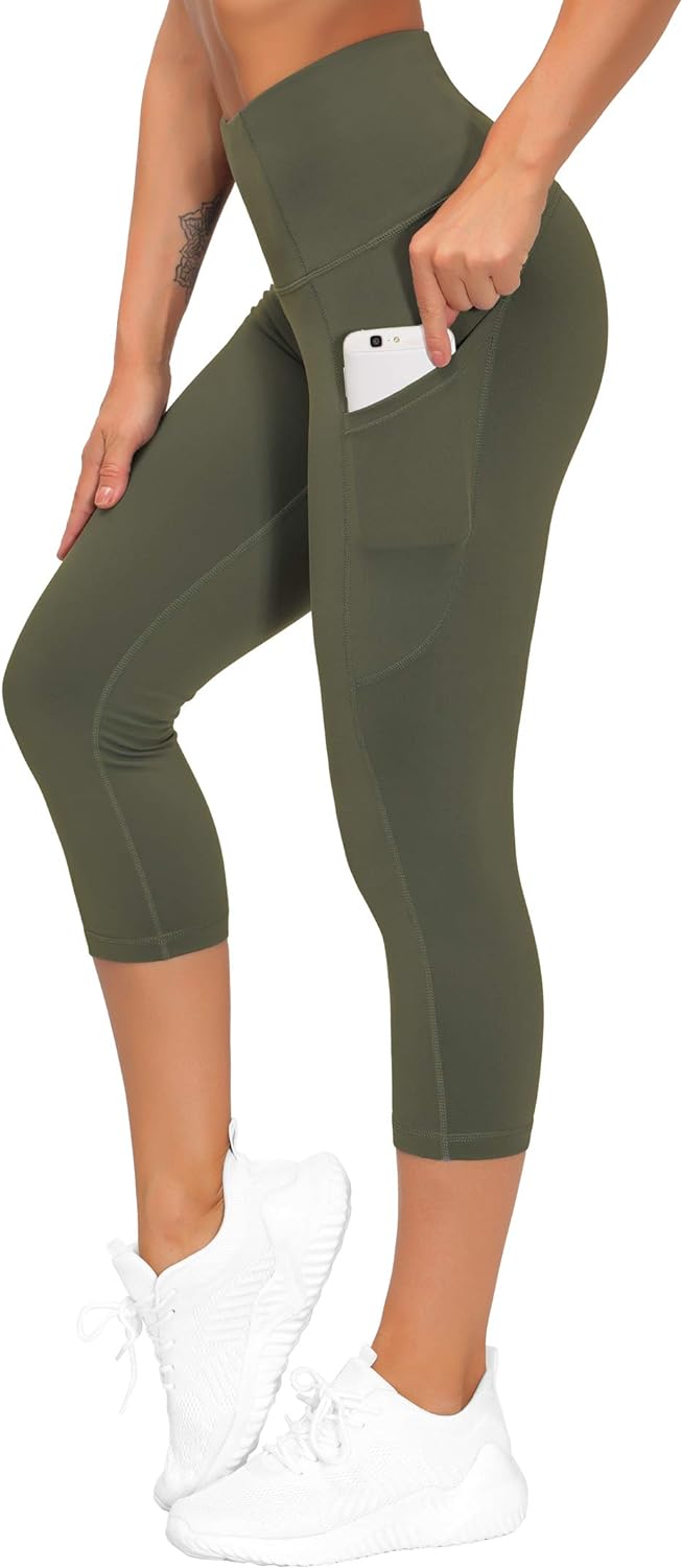 Z7017 THE GYM PEOPLE Thick High Waist Yoga Pants with Pockets