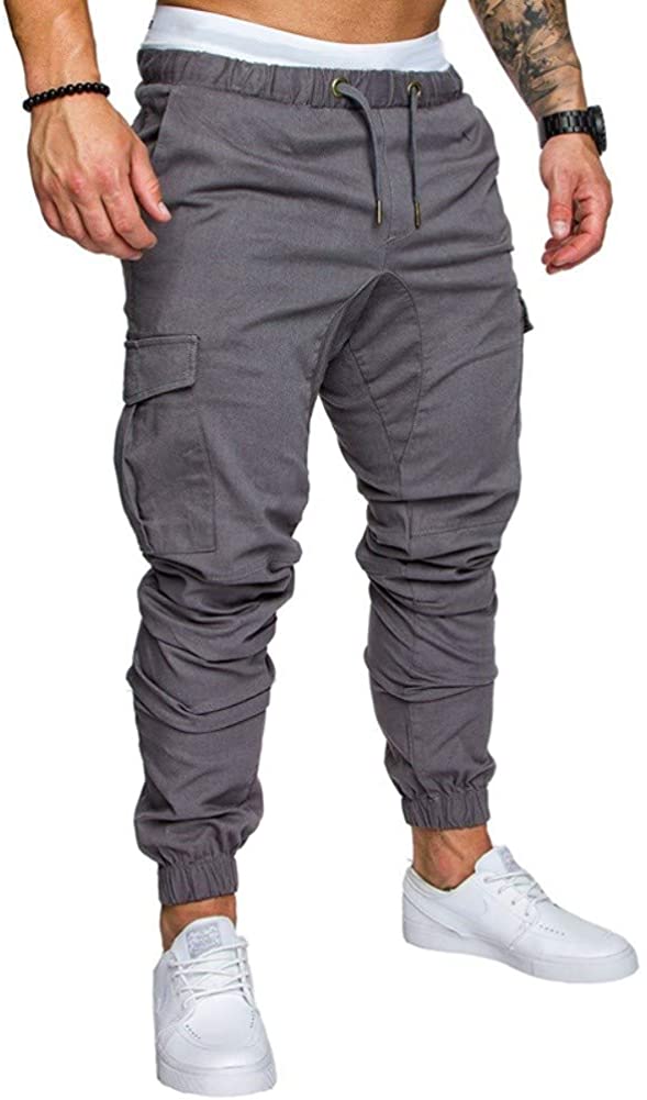 lexiart Mens Fashion Joggers Sports Pants - Cotton Cargo Pants ...