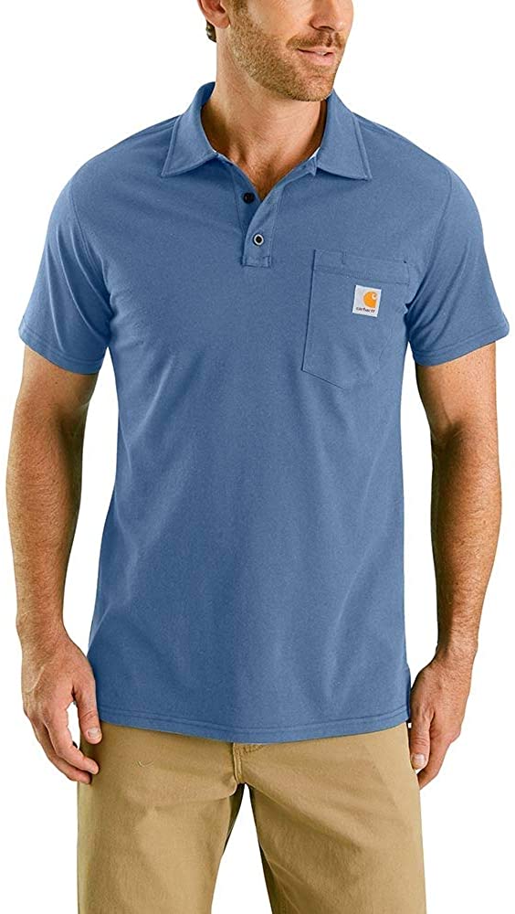 Regular and Big & Tall Sizes Details about   Carhartt Men's Force Cotton Delmont Pocket Polo 