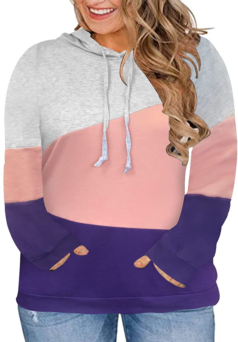 Ritera Womens Plus Size Hoodies Tops Long Sleeve Sweatshirts Drawstring Pullover Causal Hoodie XL 5XL 