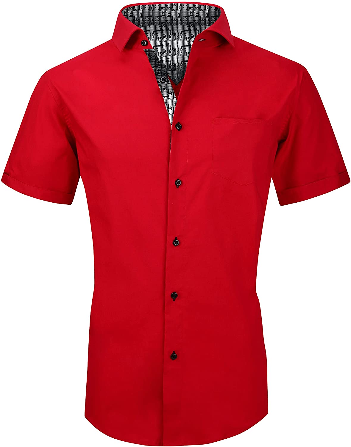 Esabel.C Men's Casual Button Down Shirts Long Sleeve Regular Fit Print Dress Shirts 