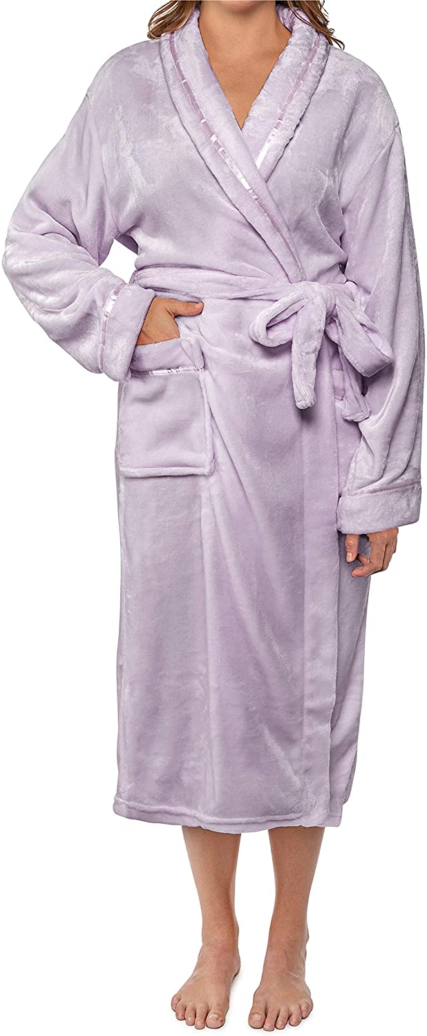 Luxurious Fuzzy Warm Spa Robe PAVILIA Plush Robe Women Fluffy Soft Bathrobe