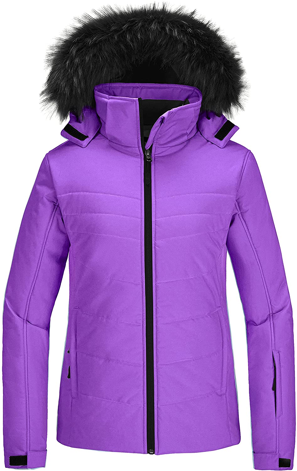 Skieer Women's Waterproof Ski Jacket Warm Puffer Jacket Thick Hooded Winter Coat 