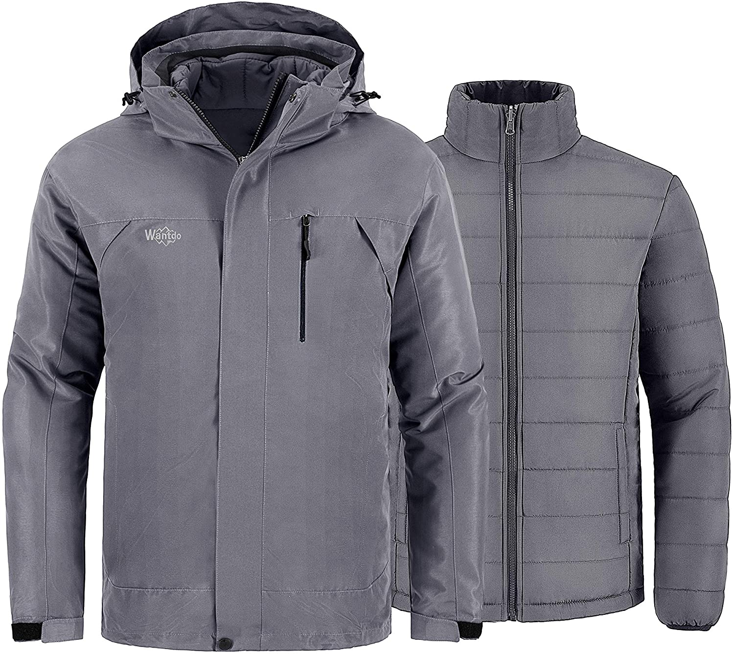 Mens Hooded 3in1 Ski Jackets Waterproof&Windproof Winter Coats