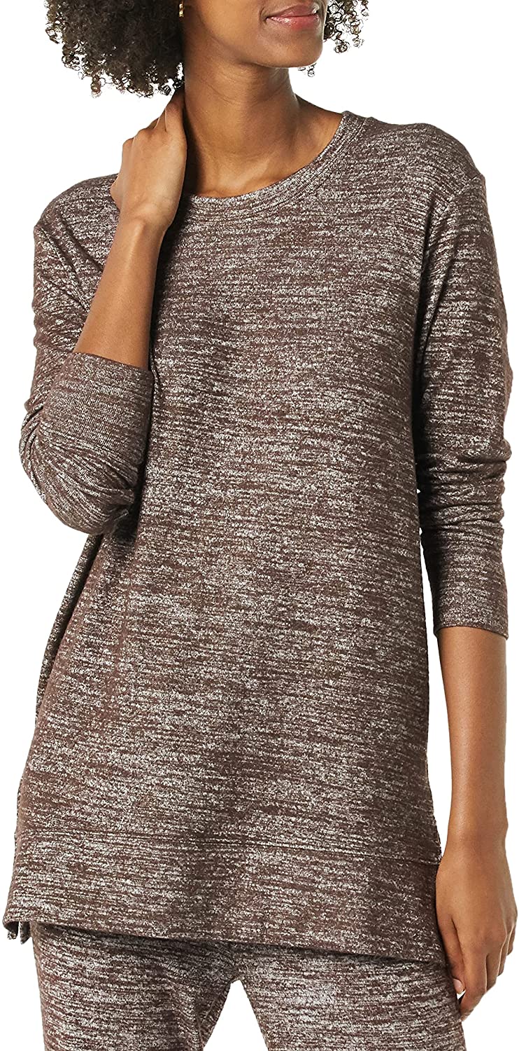 Daily Ritual Women's Cozy Knit Relaxed-Fit Long-Sleeve Side-Vent Crewneck  Tunic | eBay