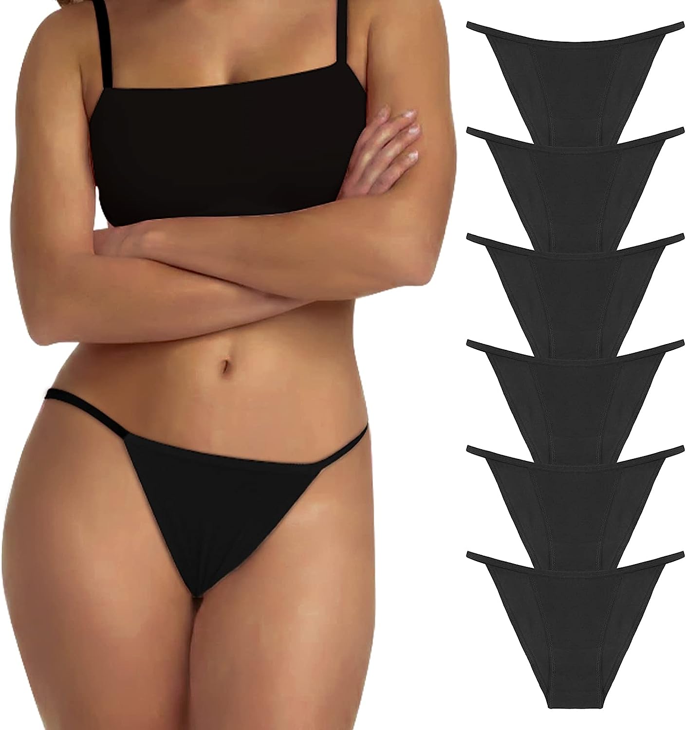 Levao Underwear Womens-High Cut String Bikini Panties-Stretch Low Rise  Seamless Briefs-Cheeky Panties S-XL : : Clothing, Shoes &  Accessories