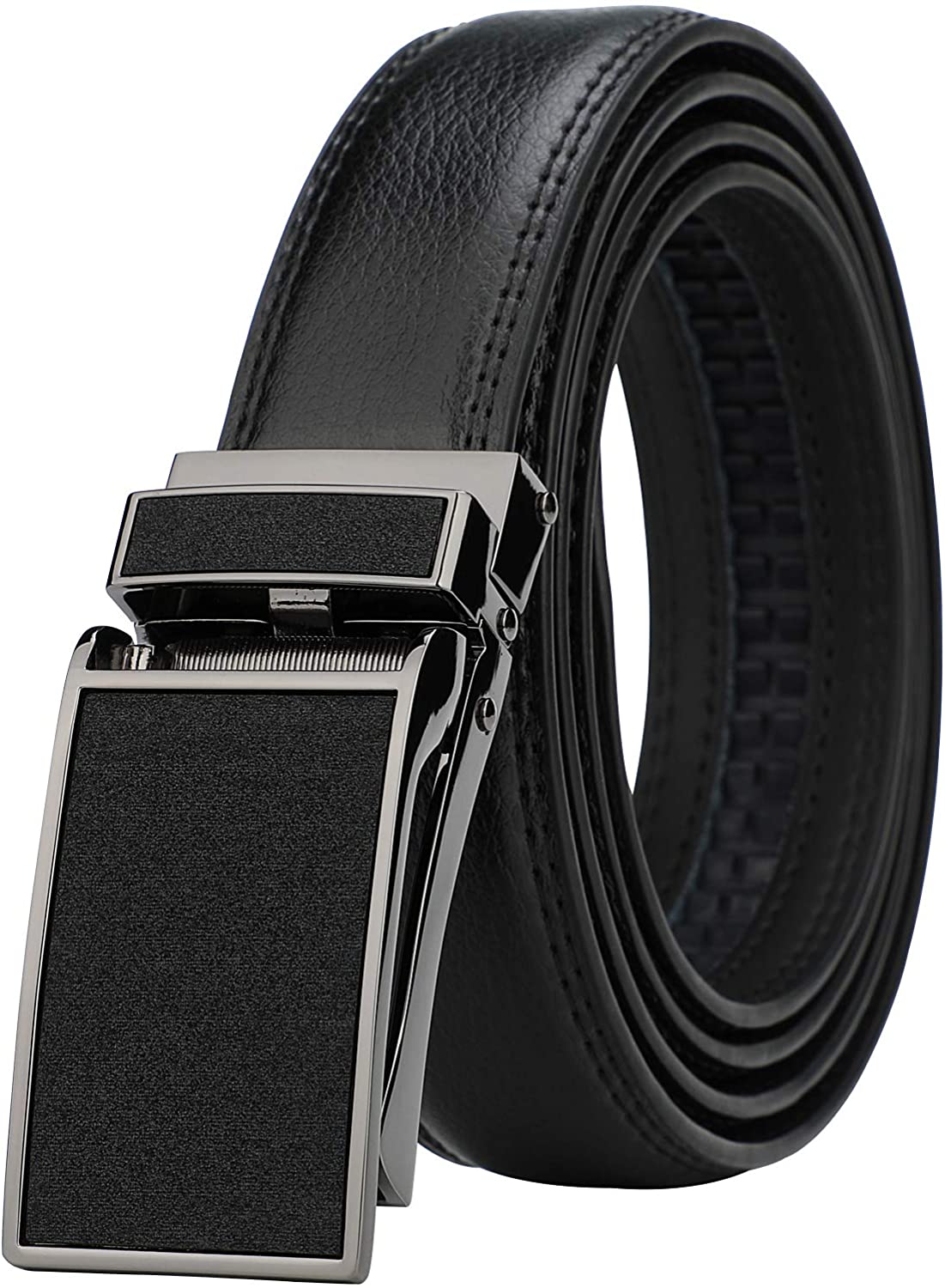 HIMI Mens Comfort Genuine Leather Ratchet Dress Belt with Automatic Click Buckle
