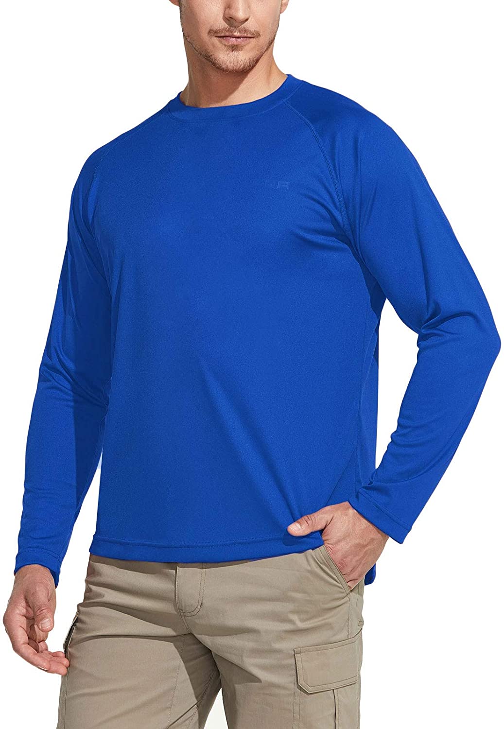 CQR Men's UPF 50+ Outdoor Long Sleeve Shirts, UV Sun Protection Loose-Fit  Water