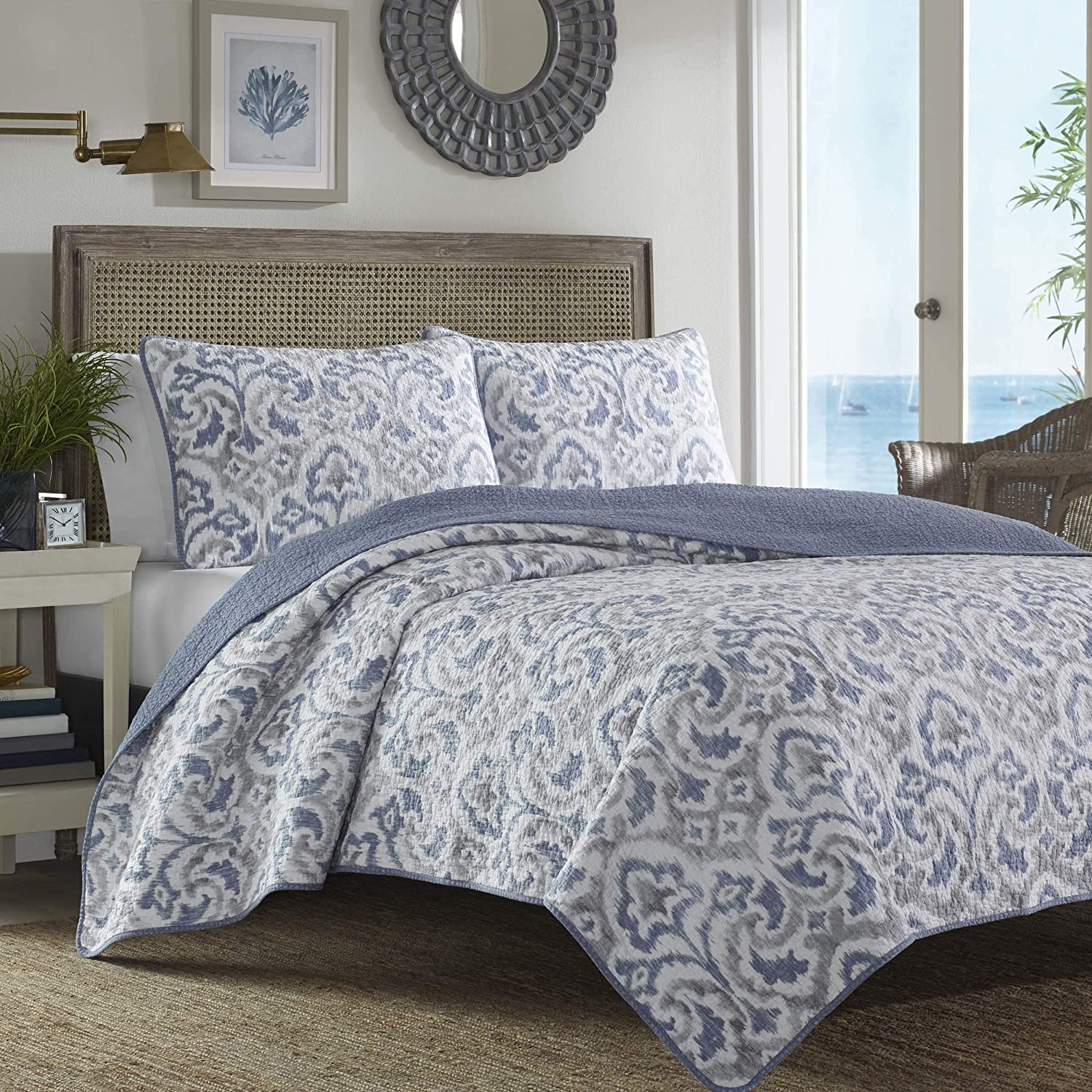 Tommy Bahama Cape Verde Quilt Set, Twin, Smoke