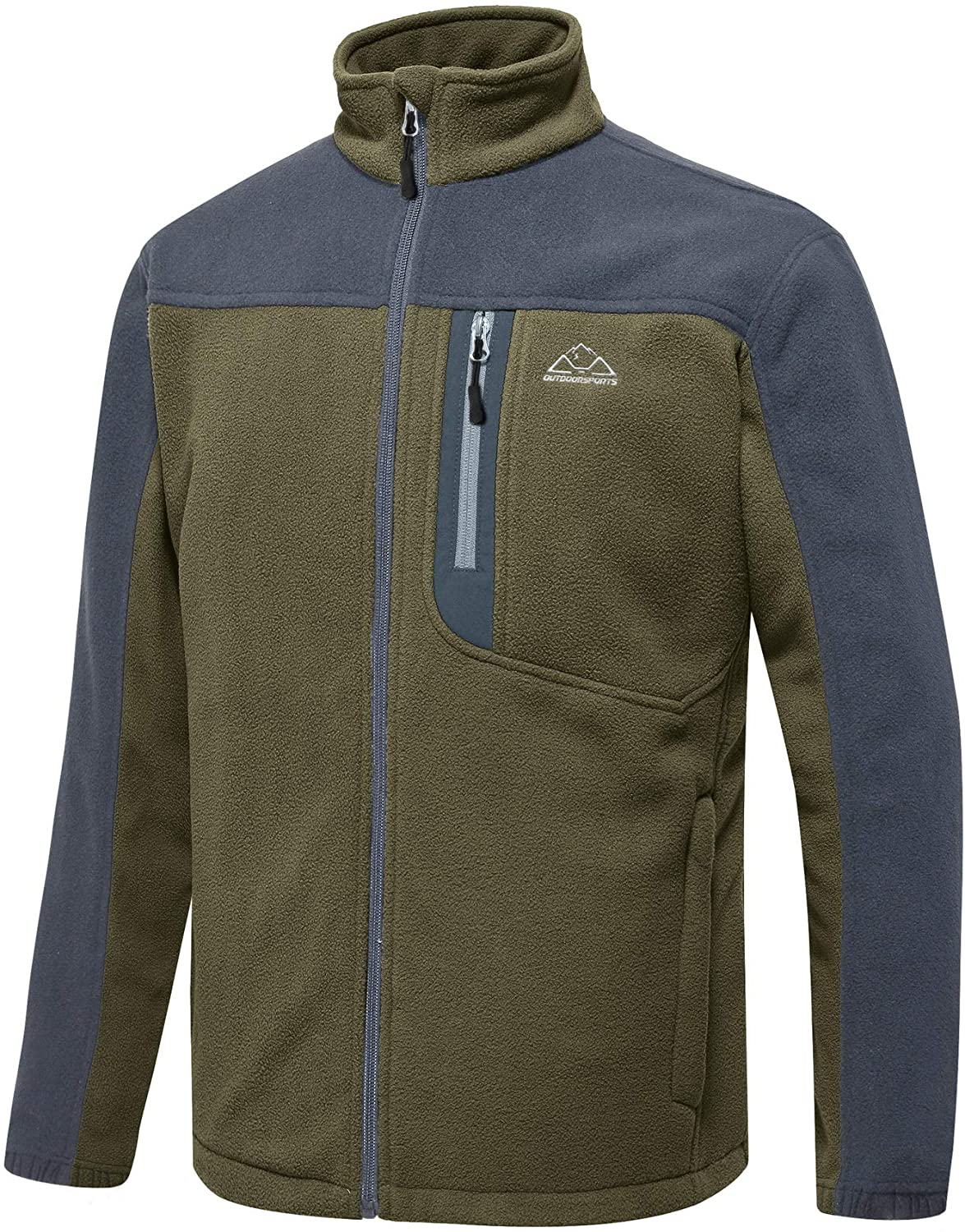 TBMPOY Men's Full-Zip Fleece Jacket Soft Polar Winter Outdoor Coat with  Pockets Khaki S at  Men's Clothing store
