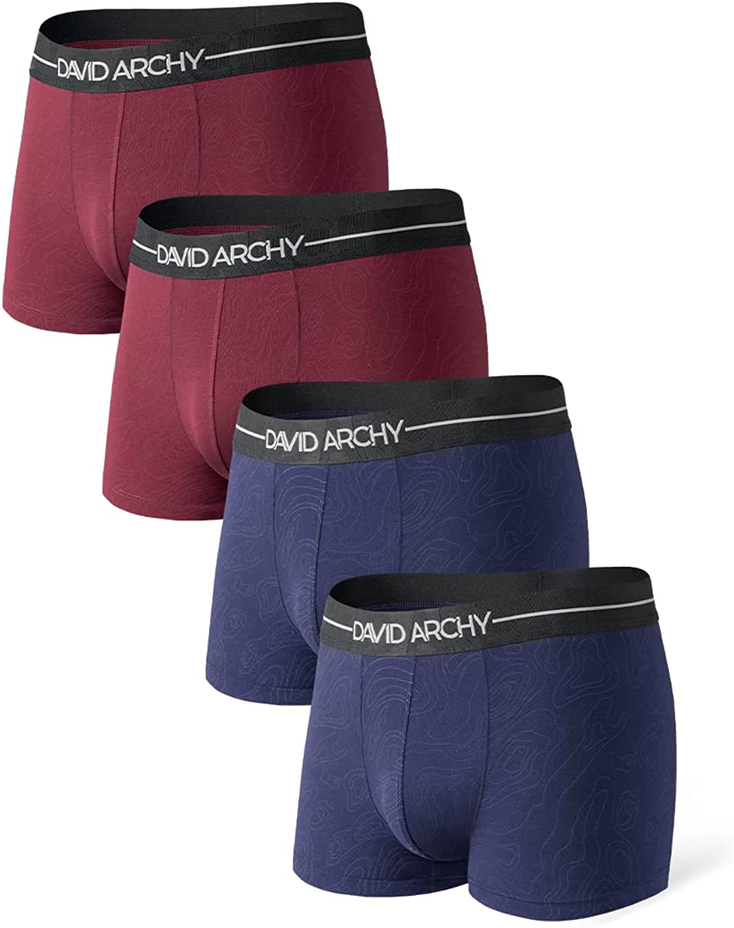 DAVID ARCHY Men's Underwear Ultra Soft Comfy Breathable Trunks Med 