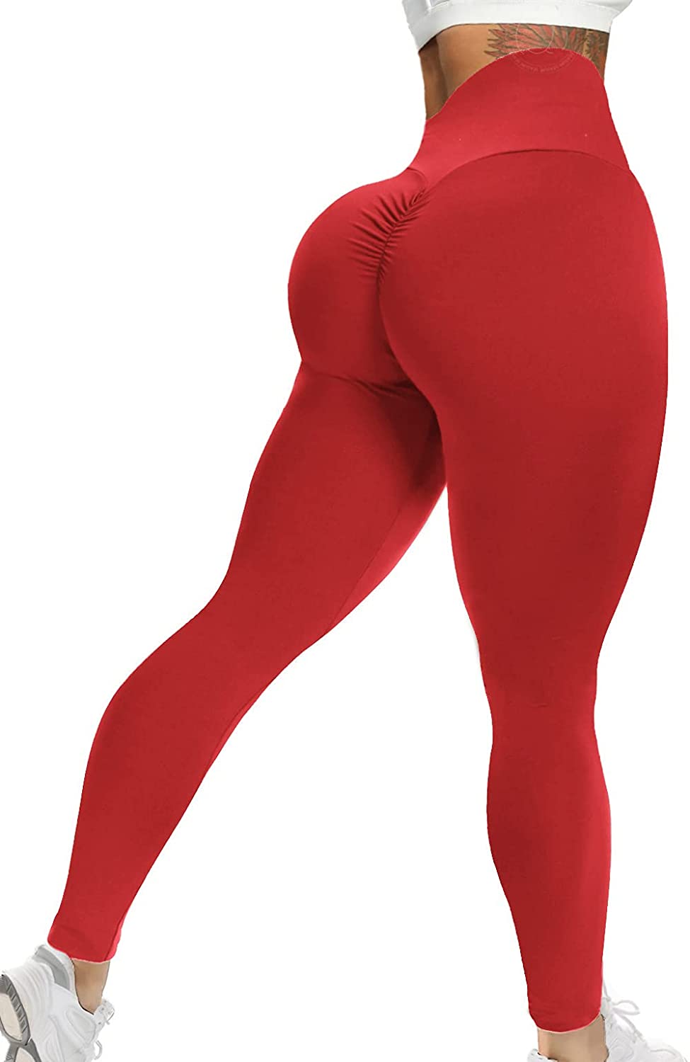 SEASUM Women Scrunch Butt Leggings High Waist Lifting Yoga Pants Tummy  Control W 