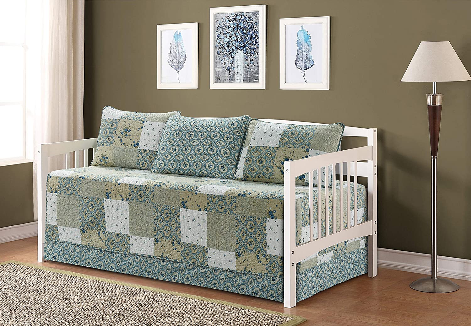 Details about   Fancy Collection 5pc Day Bed Quilted Coverlet Daybed Set New 185-turquoise 