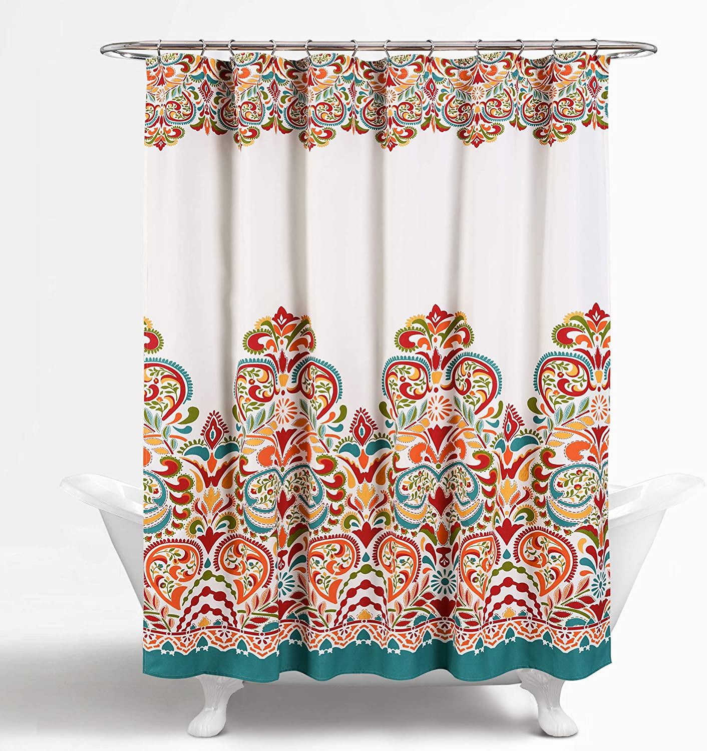 Boho Chic Shower Curtain 14 Piece Complete Set, Lush Decor