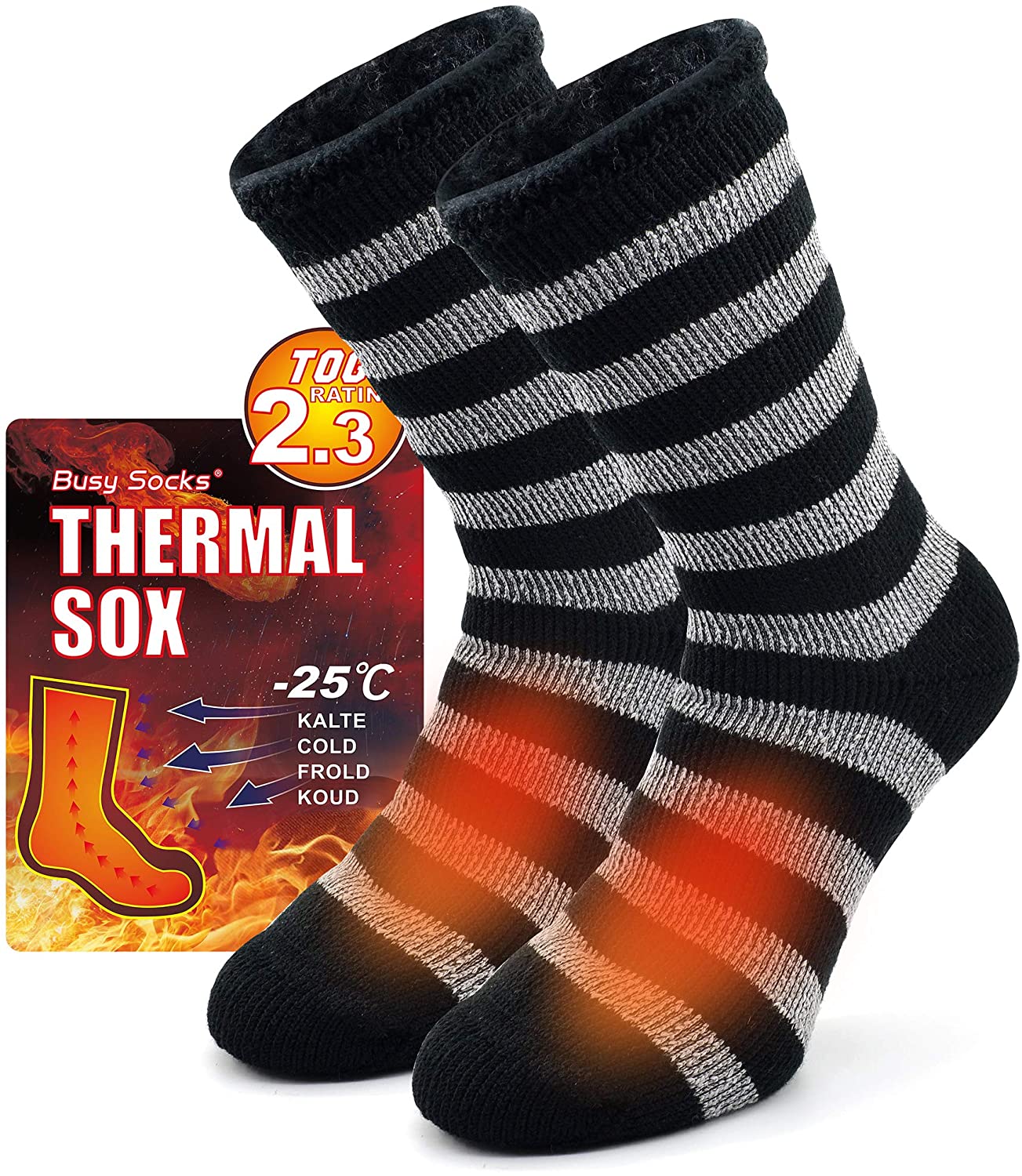 Winter Warm Thermal Socks for Men Women, Busy Socks Extra Thick Insulated  Boot H