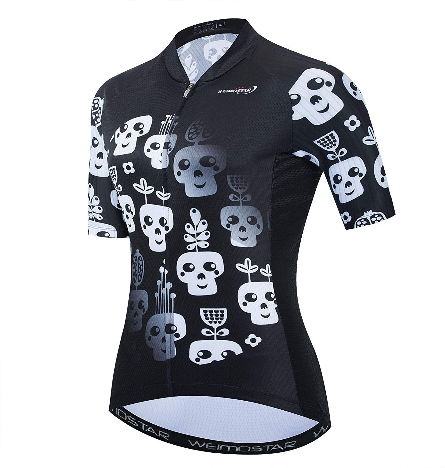 Weimostar Black Skull Sports Men's Cycling Jersey Top Short Sleeve Bike Maillots 