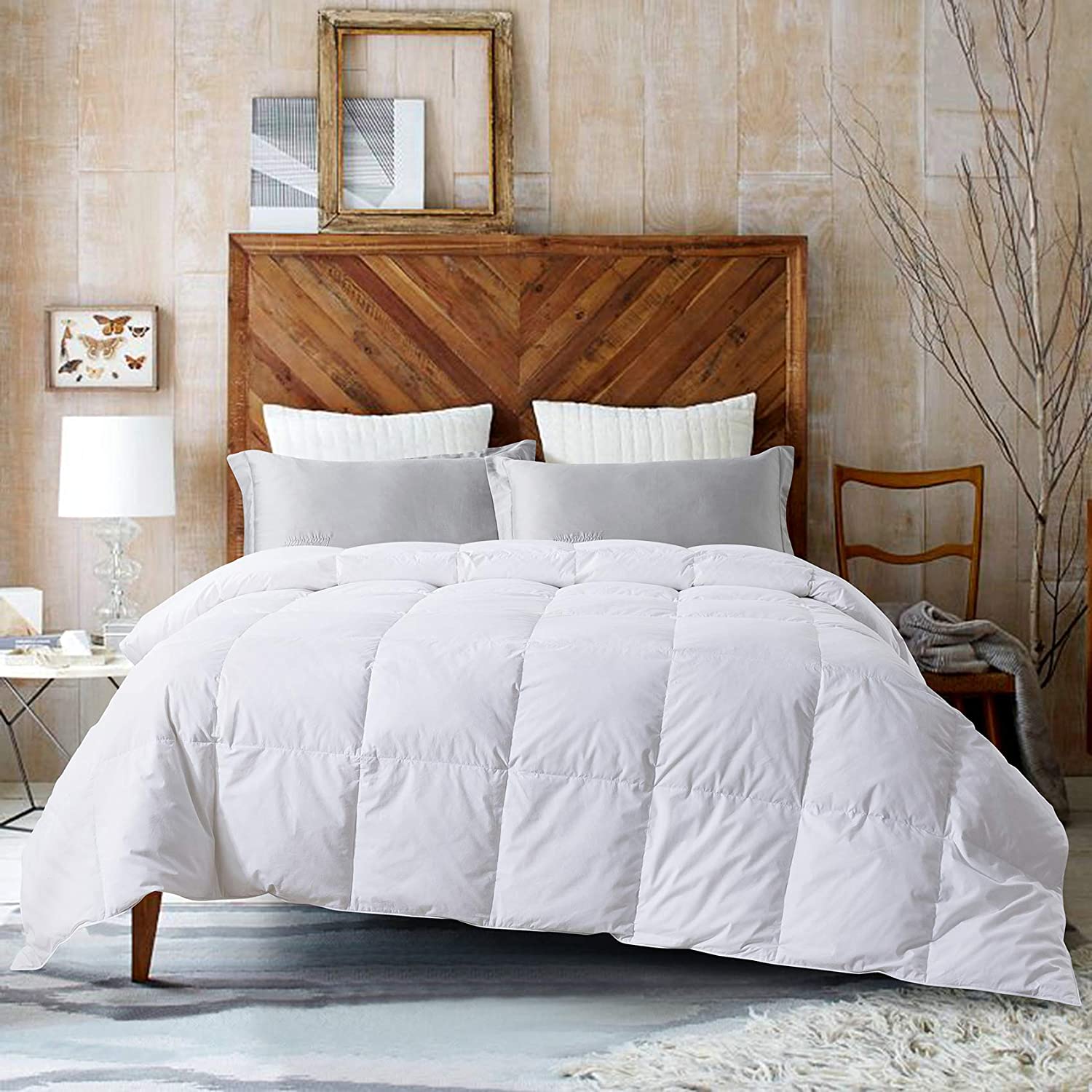 Details about   Ubauba All-Season King Down Comforter 100% Cotton Quilted Feather Comforter with 