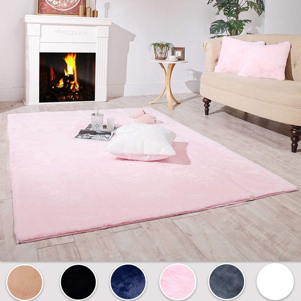 Details about   Carvapet Ultra Soft Faux Rabbit Fur Area Rug Fluffy Bedside Carpet Mat for Bedro 