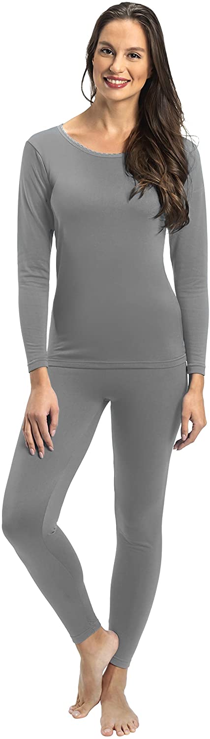 Rocky Womens Thermal Underwear Set Top and Bottom Ultra Soft Smooth Knit Long Johns 