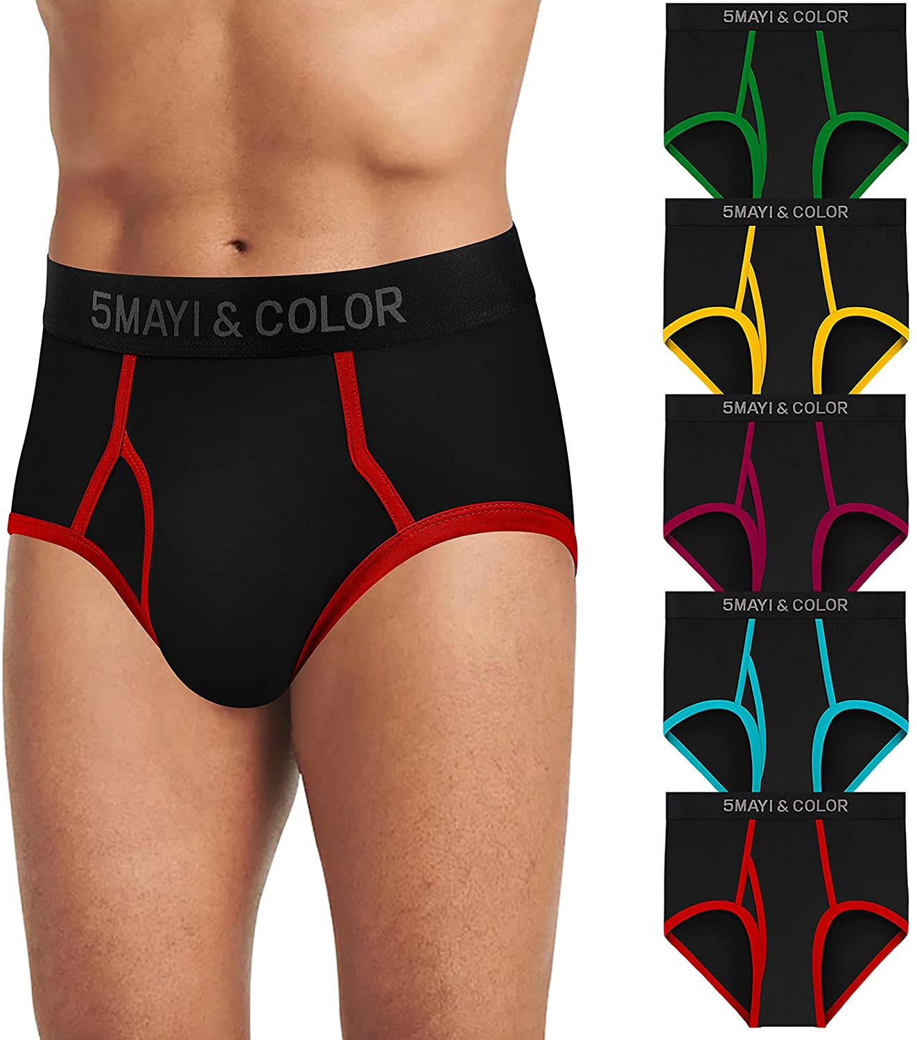 5Mayi Mens Briefs Underwear Mens Low Rise Briefs for Men Pack S M L XL XXL