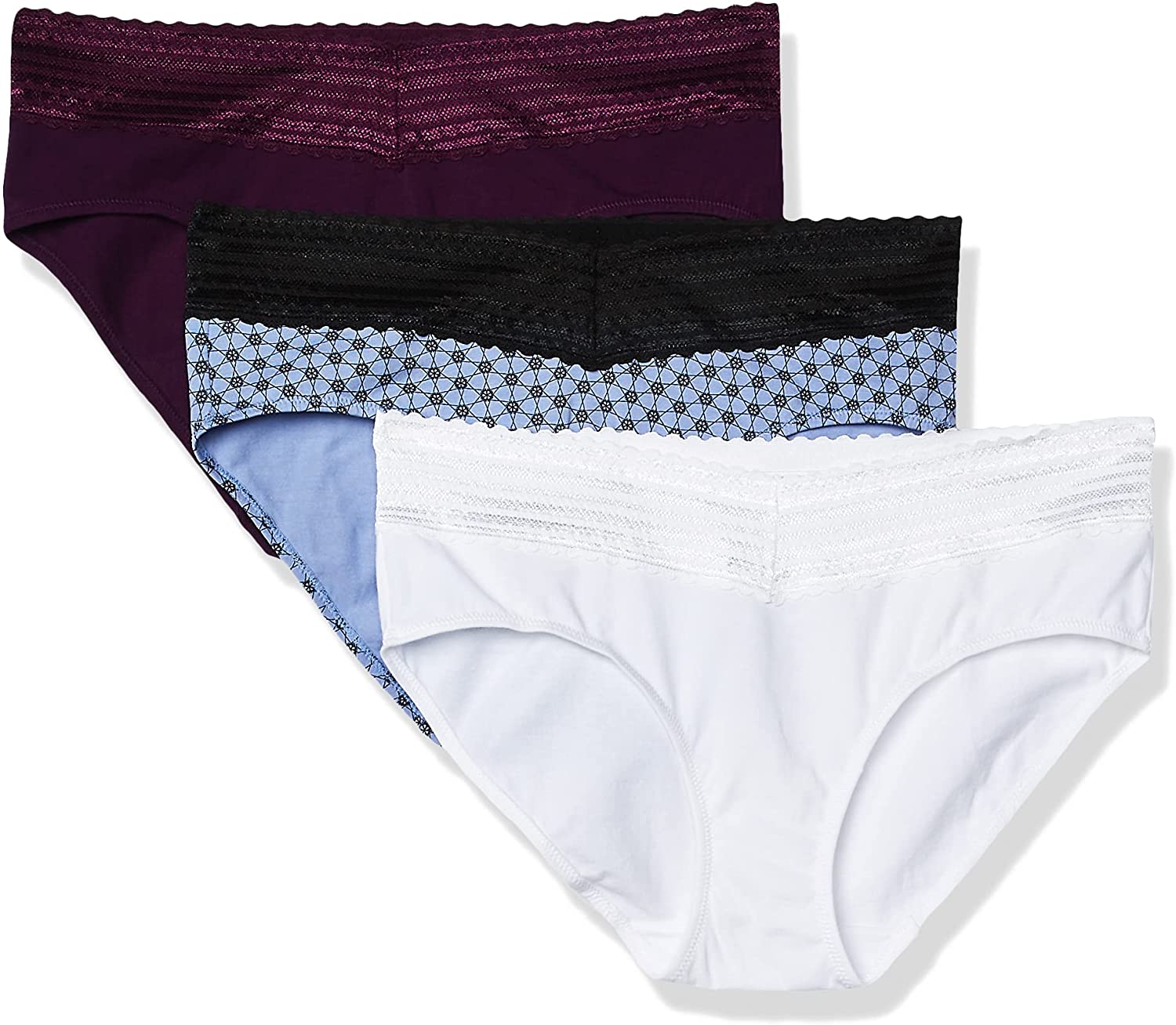 Warners Womens Blissful Benefits No Muffin Top 3 Pack Hipster Panties,  Mauve Shadows Pop/Toasted Almond/Black, Small : : Clothing, Shoes  & Accessories