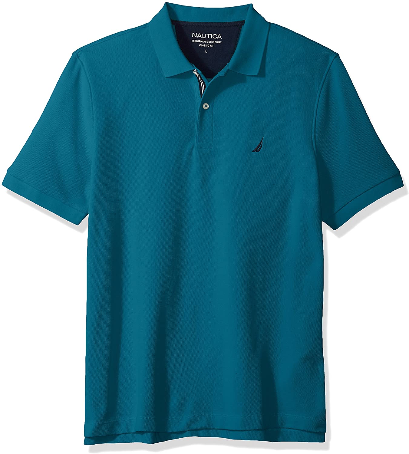 Nautica Men's Classic Short Sleeve Solid Performance Deck Polo