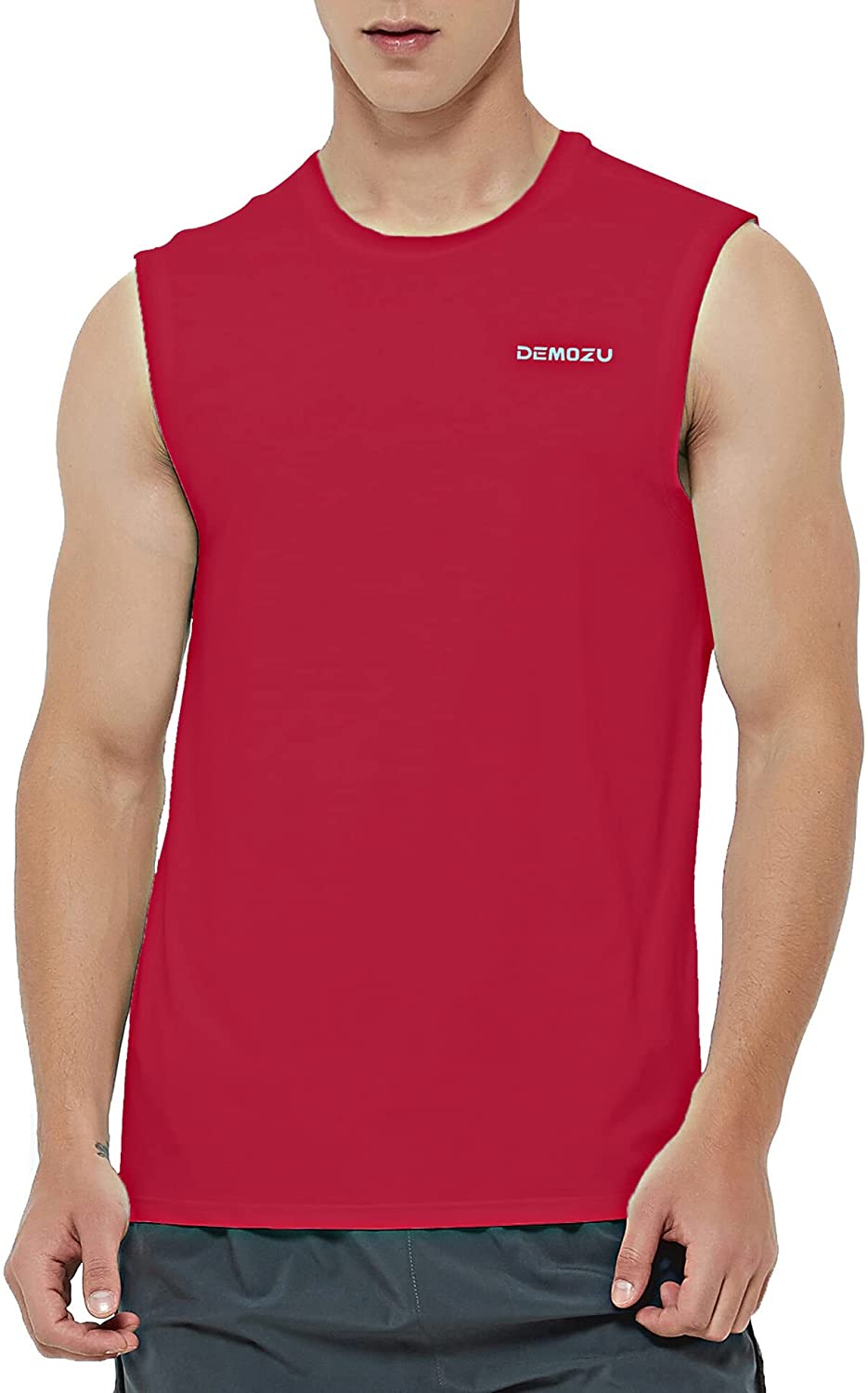 DEMOZU Men's Sleeveless Workout Shirt Swim Beach Tank Top Big and