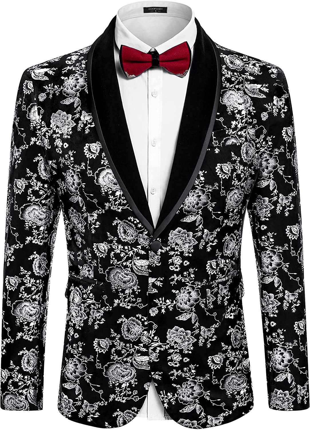 Pre-owned Visit The Coofandy Store Coofandy Men's Floral Tuxedo Jacket ...
