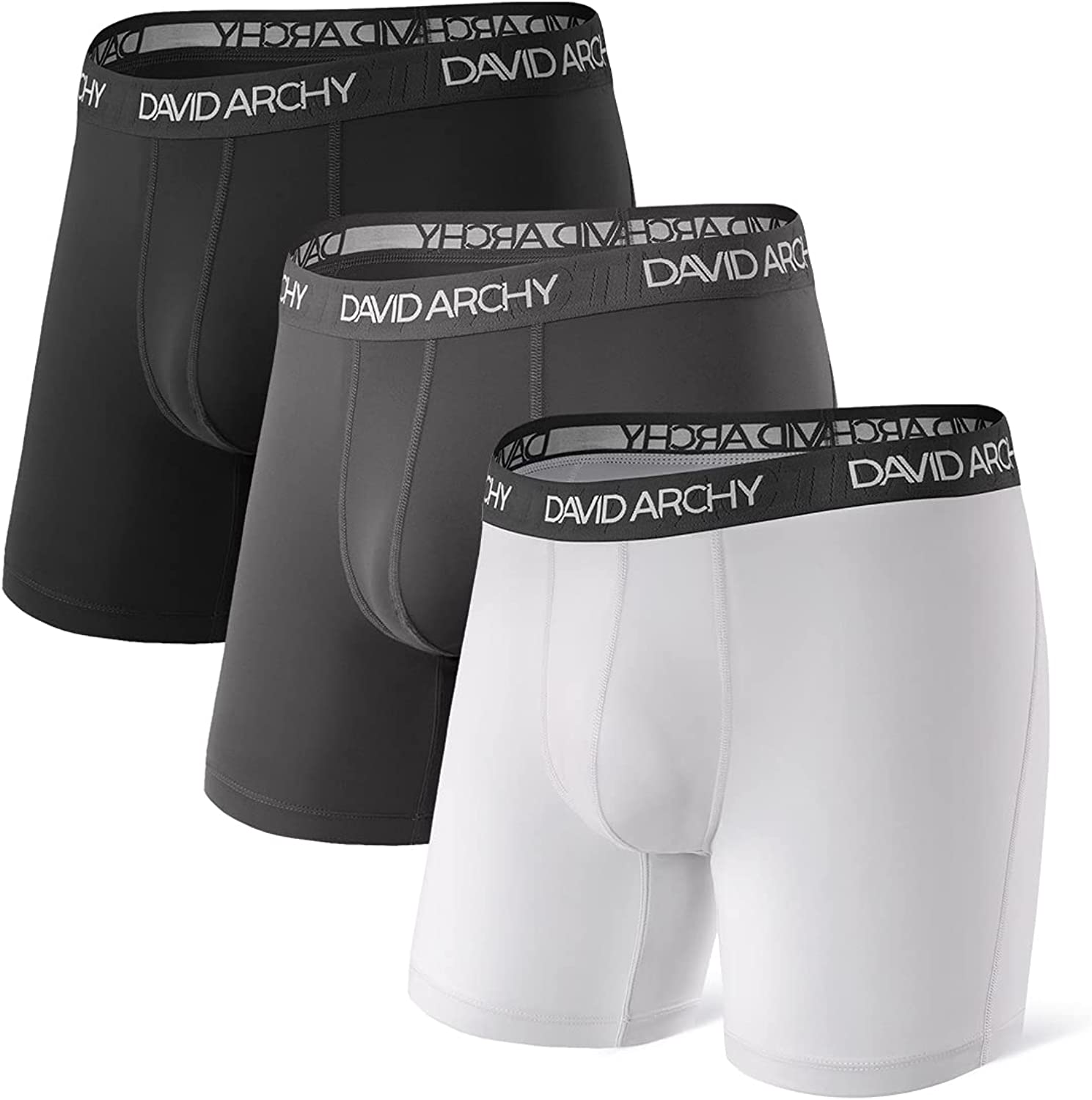 4 Packs Cotton Trunks with Pouch David Archy Soft Breathable