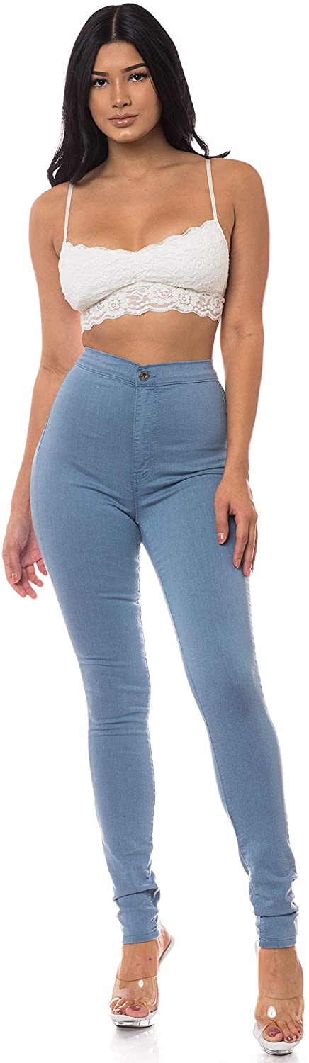 High Rise Waist Skinny Slim Fit Stretch Casual Basic Denim Pants with Pockets Aphrodite High Waisted Jeans for Women 