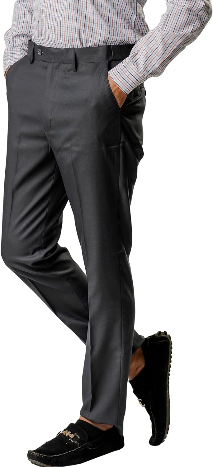Mens Formal Office Tailored Dress Suit Trousers Straight Leg Slim Fit Long  Pants | eBay