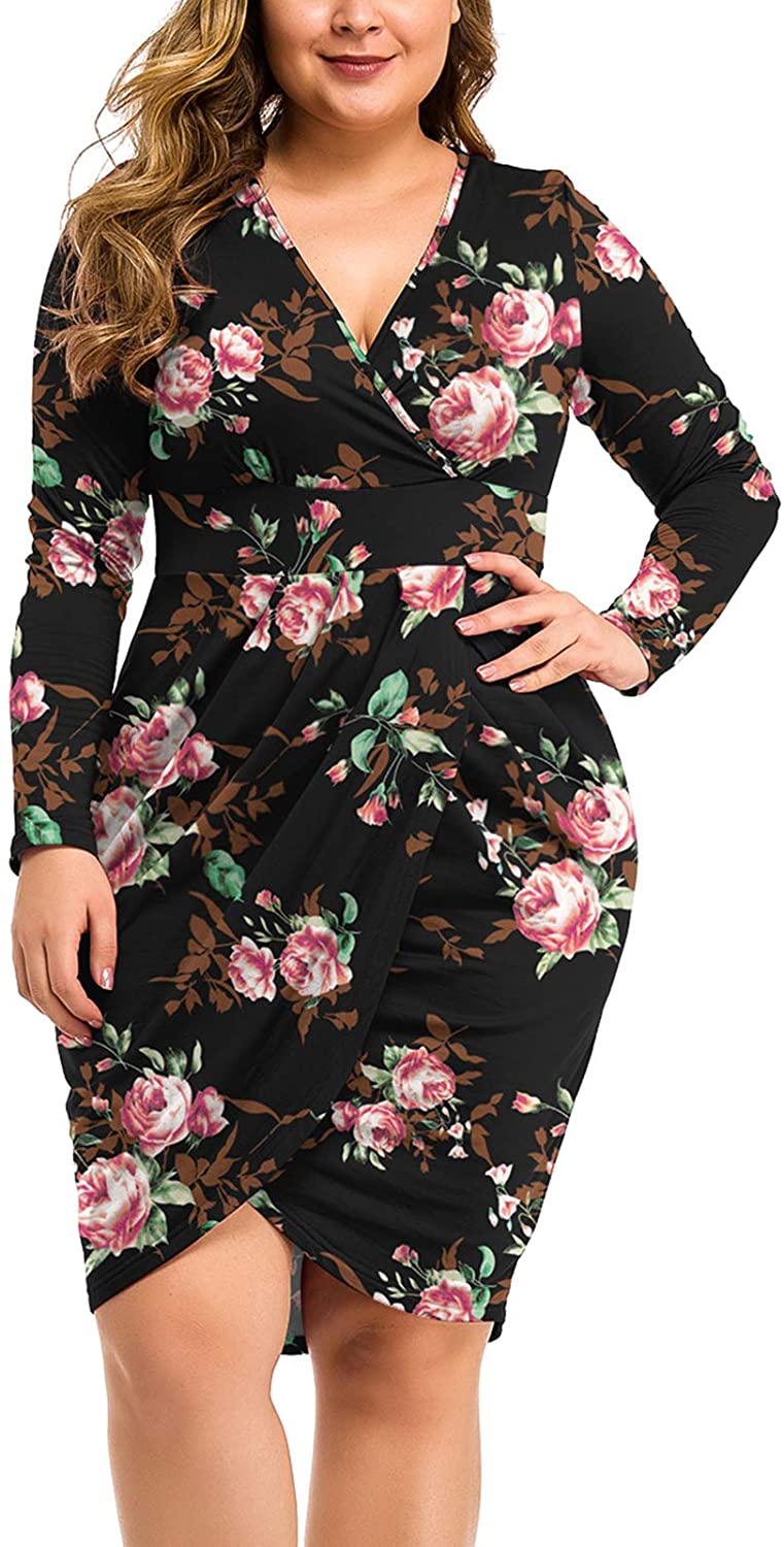 LAOLASI Womens Plus Size Sleeveless Deep V Neck Bodycon Wrap Dress with  Front Sl | eBay