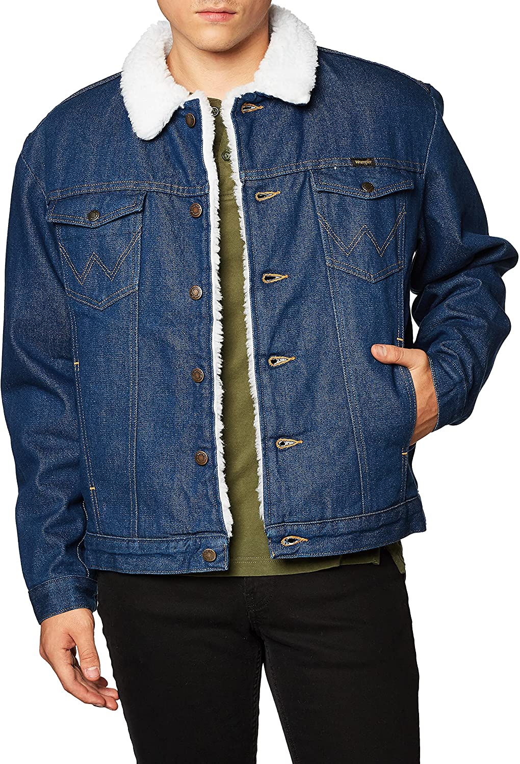 wrangler wool lined denim jacket