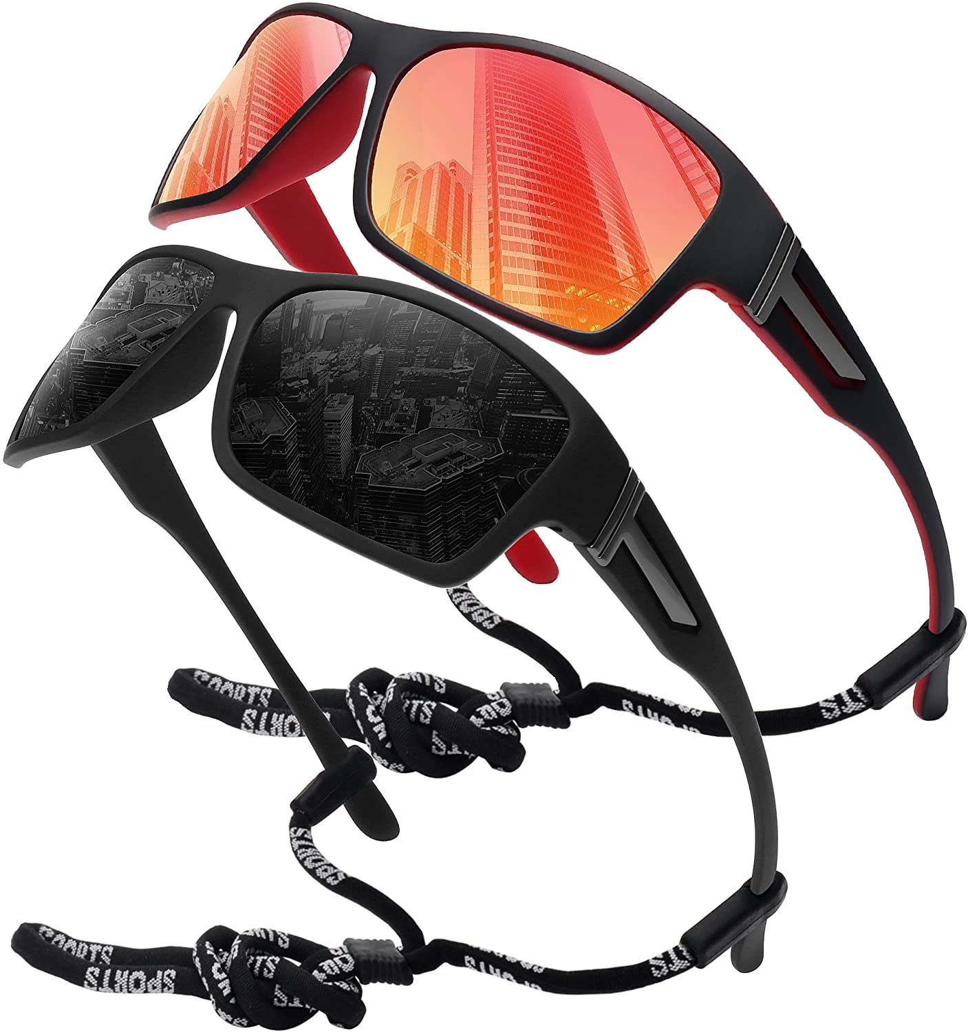 STORYCOAST Polarized Sports Sunglasses for Men Women Unbreakable Frame  Cycling F