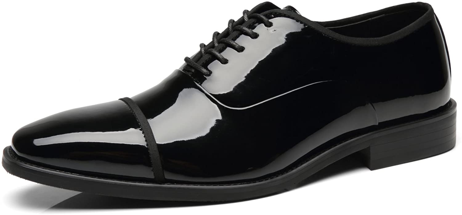 mens black patent leather tuxedo shoes