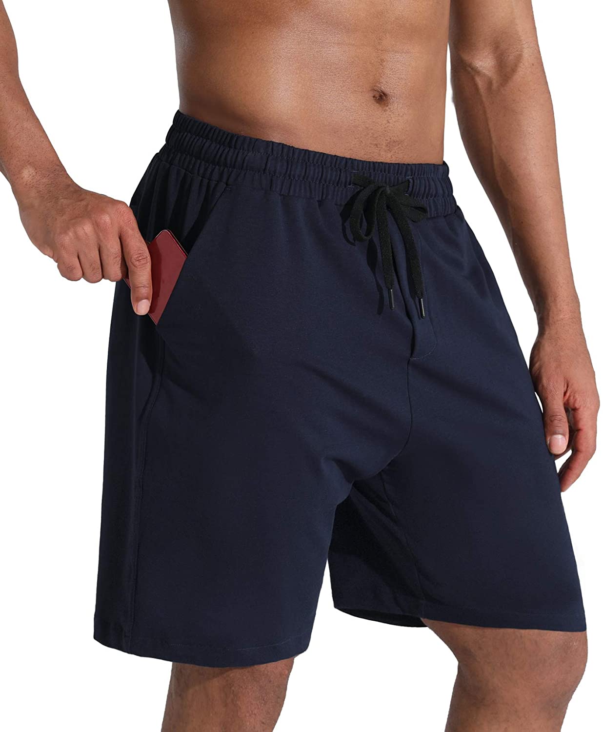 THE GYM PEOPLE Men's Lounge Shorts with Deep Pockets Loose-fit Jersey  Shorts for