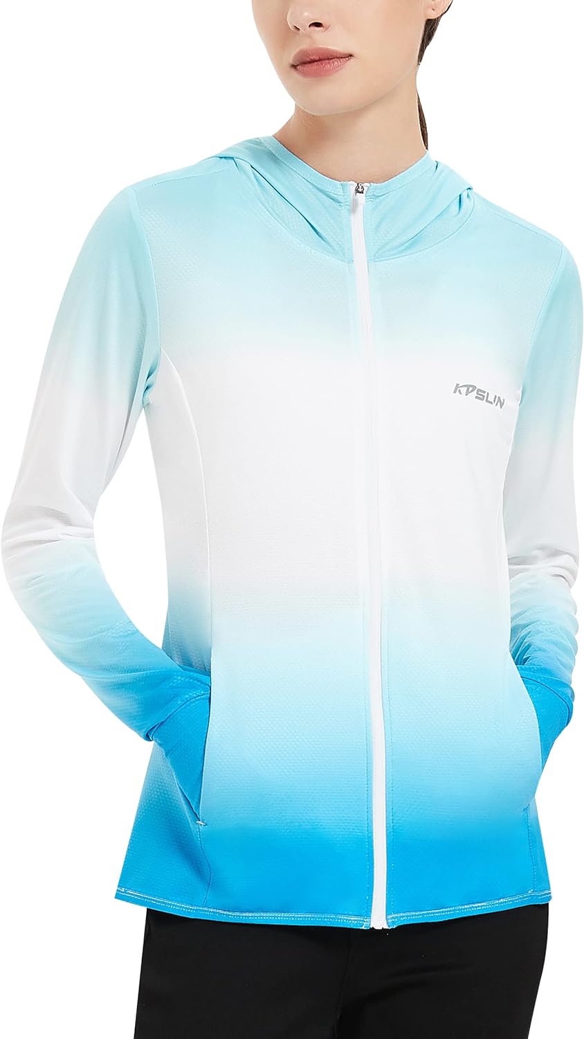 KPSUN Women's UPF 50+ UV Sun Protection Clothing Zip Up Hoodie SPF Long  Sleeve Sun Shirt Fishing Hiking Outdoor Jacket