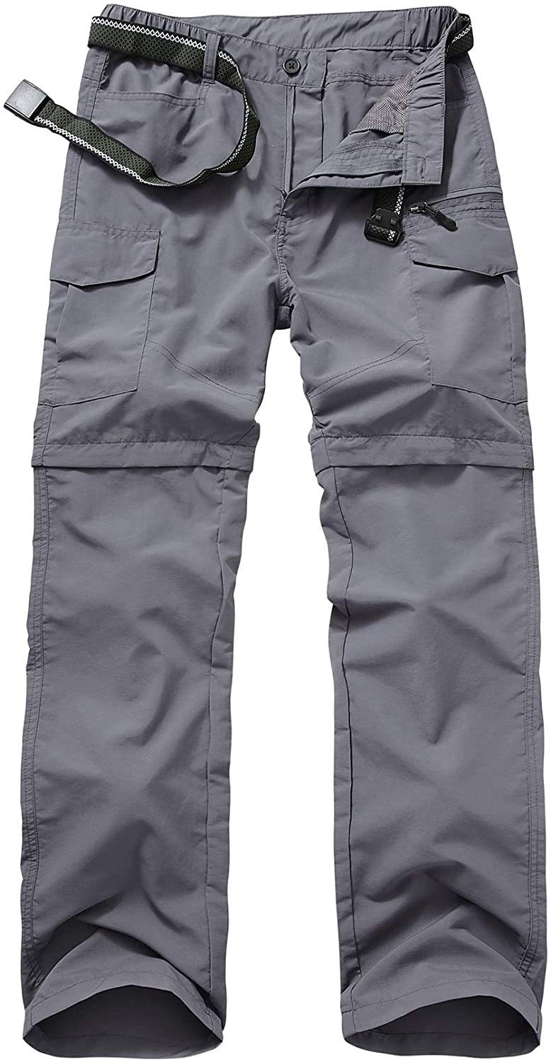 Mens Hiking Pants Quick Dry Lightweight Fishing Pants Convertible Zip Off  Cargo
