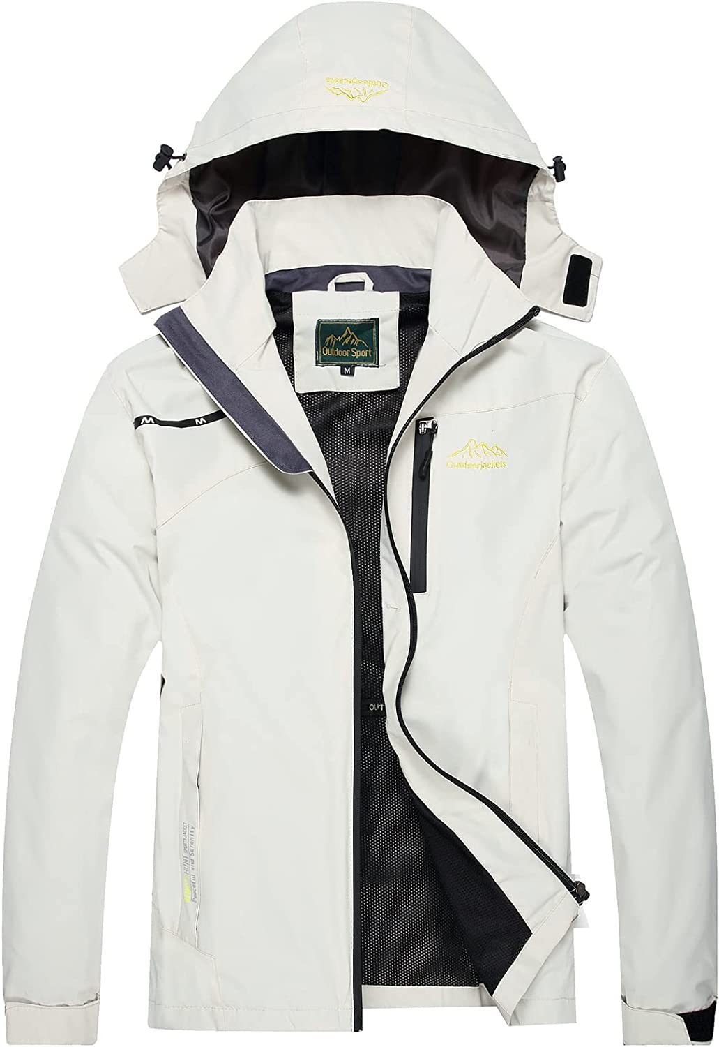 GIISAM Rain Jacket for Men, Mens Waterproof Raincoat Lightweight Rain Jackets Outdoor Rain Coat Windbreaker with Hood