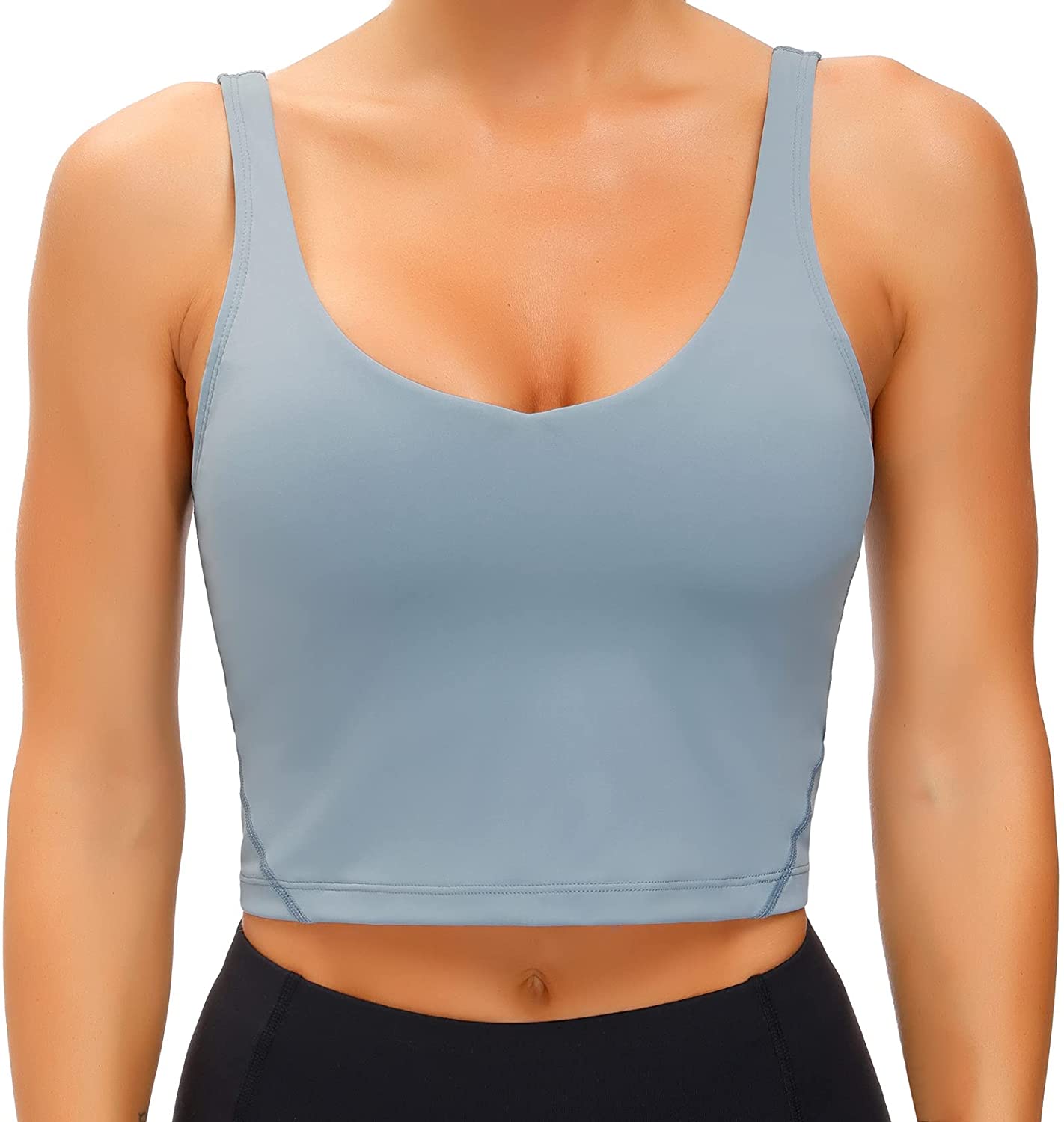 Wjustforu Women Sports Bra Yoga Tank Longline Padded Workout Crop Tank Top  Fitness Workout Running Top (X-Small, Black) : : Clothing, Shoes &  Accessories